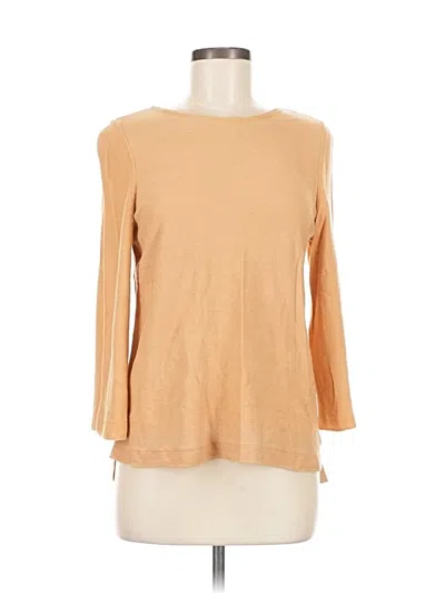 Pre-owned Jjill 3/4 Sleeve Top Tan Boatneck Tops In Brown