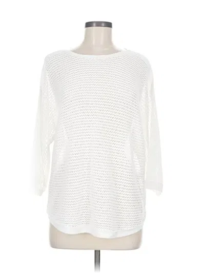 Pre-owned Jjill 3/4 Sleeve Top White Boatneck Tops