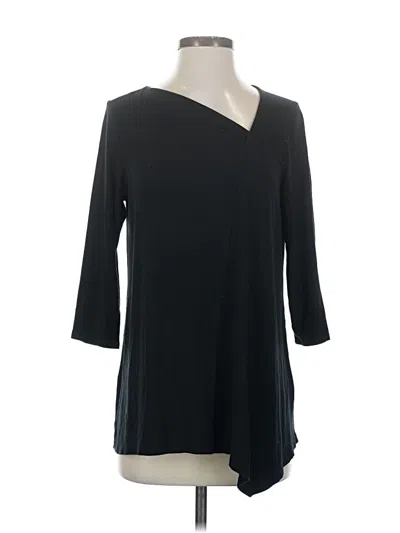 Pre-owned Jjill 3/4 Sleeve T-shirt In Black