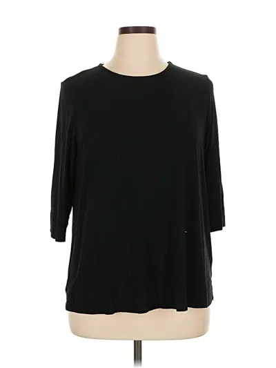 Pre-owned Jjill 3/4 Sleeve T-shirt In Black