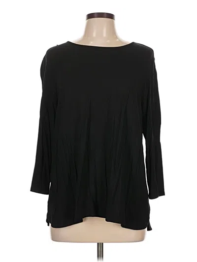 Pre-owned Jjill 3/4 Sleeve T-shirt In Black