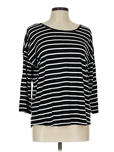 Pre-owned Jjill 3/4 Sleeve T-shirt In Black