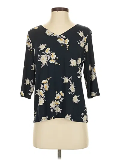 Pre-owned Jjill 3/4 Sleeve T-shirt In Black