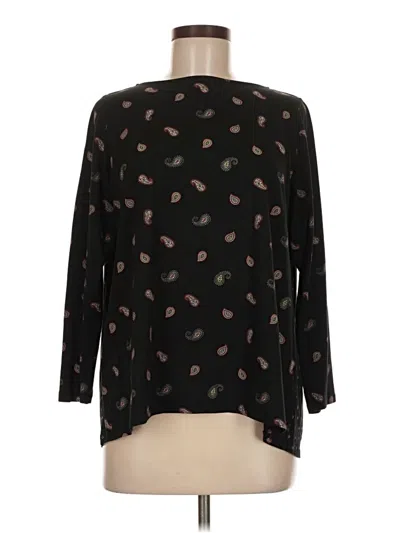 Pre-owned Jjill 3/4 Sleeve T-shirt In Black