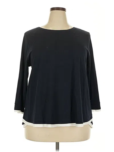 Pre-owned Jjill 3/4 Sleeve T-shirt In Black