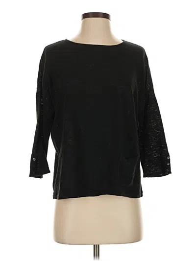 Pre-owned Jjill 3/4 Sleeve T-shirt In Black