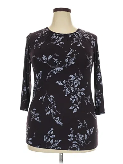 Pre-owned Jjill 3/4 Sleeve T-shirt In Black