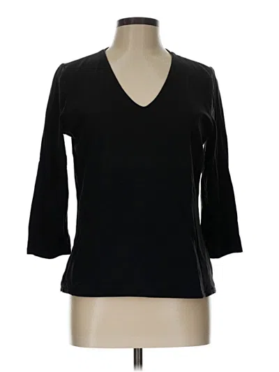 Pre-owned Jjill 3/4 Sleeve T-shirt In Black