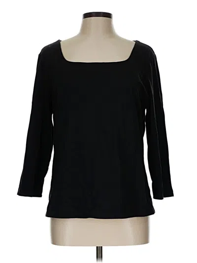 Pre-owned Jjill 3/4 Sleeve T-shirt In Black