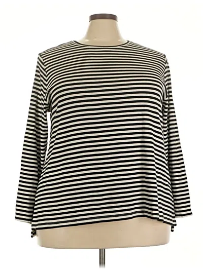 Pre-owned Jjill 3/4 Sleeve T-shirt In Black