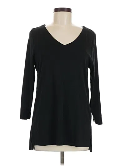 Pre-owned Jjill 3/4 Sleeve T-shirt In Black