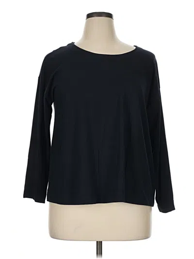 Pre-owned Jjill 3/4 Sleeve T-shirt In Black