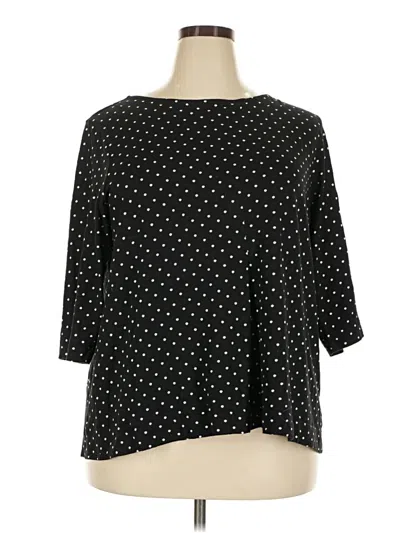 Pre-owned Jjill 3/4 Sleeve T-shirt In Black