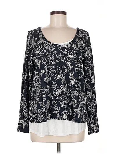 Pre-owned Jjill 3/4 Sleeve T-shirt In Blue