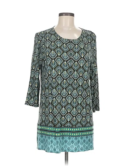 Pre-owned Jjill 3/4 Sleeve T-shirt In Blue