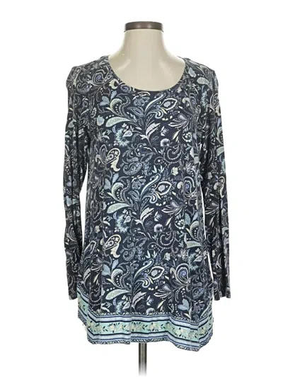 Pre-owned Jjill 3/4 Sleeve T-shirt In Blue