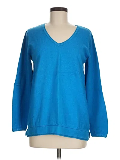 Pre-owned Jjill 3/4 Sleeve T-shirt In Blue