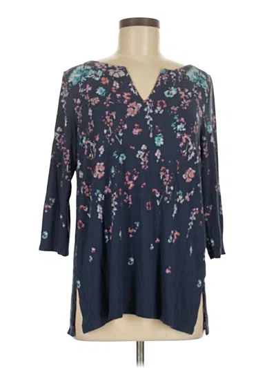 Pre-owned Jjill 3/4 Sleeve T-shirt In Blue