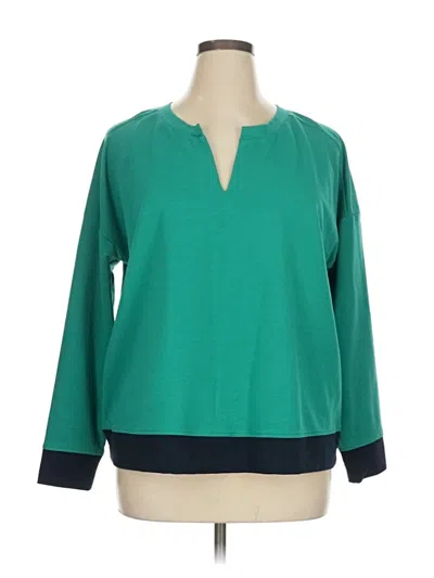 Pre-owned Jjill 3/4 Sleeve T-shirt In Blue