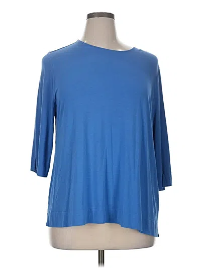 Pre-owned Jjill 3/4 Sleeve T-shirt In Blue