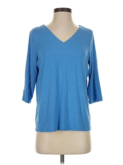 Pre-owned Jjill 3/4 Sleeve T-shirt In Blue