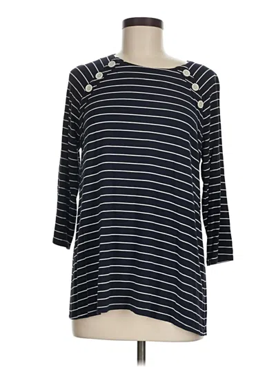 Pre-owned Jjill 3/4 Sleeve T-shirt In Blue