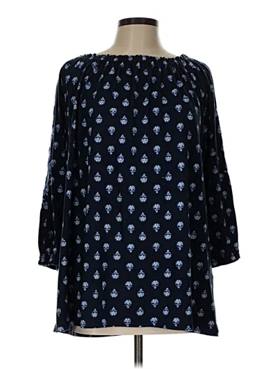 Pre-owned Jjill 3/4 Sleeve T-shirt In Blue