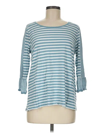 Pre-owned Jjill 3/4 Sleeve T-shirt In Blue