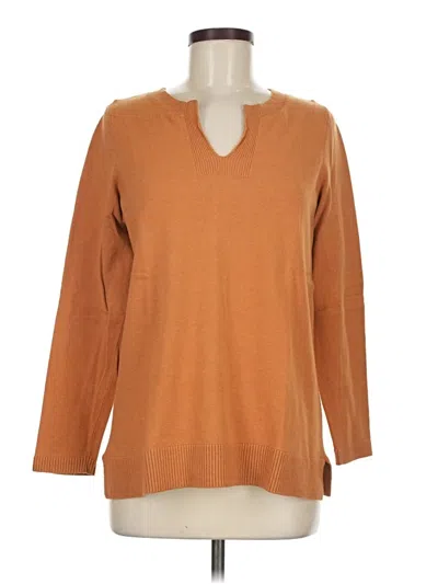 Pre-owned Jjill 3/4 Sleeve T-shirt In Brown