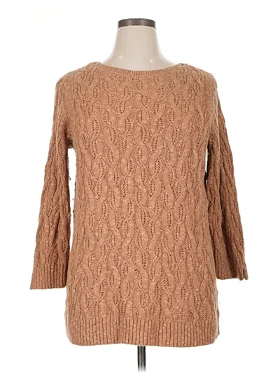 Pre-owned Jjill 3/4 Sleeve T-shirt In Brown