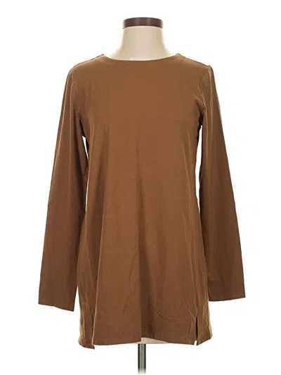 Pre-owned Jjill 3/4 Sleeve T-shirt In Brown