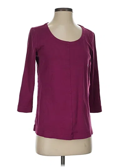 Pre-owned Jjill 3/4 Sleeve T-shirt In Burgundy