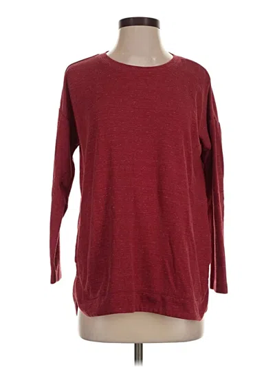 Pre-owned Jjill 3/4 Sleeve T-shirt In Burgundy