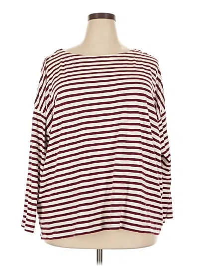 Jjill 3/4 Sleeve T-shirt In Burgundy