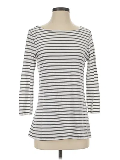 Pre-owned Jjill 3/4 Sleeve T-shirt In Gray
