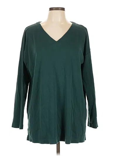 Pre-owned Jjill 3/4 Sleeve T-shirt In Green