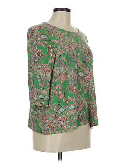 Pre-owned Jjill 3/4 Sleeve T-shirt In Green