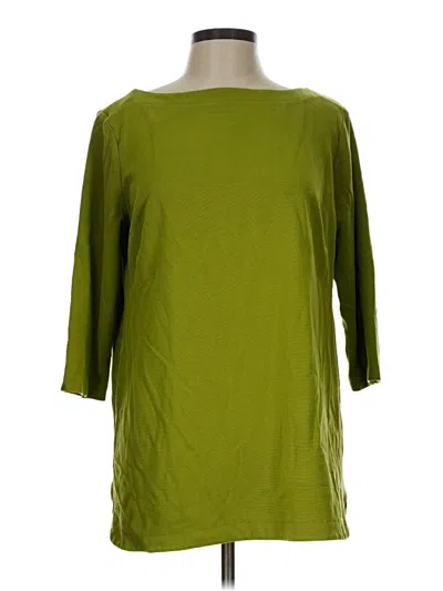 Pre-owned Jjill 3/4 Sleeve T-shirt In Green