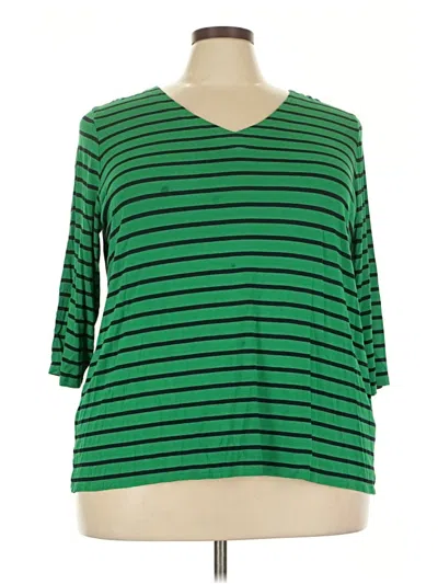 Pre-owned Jjill 3/4 Sleeve T-shirt In Green