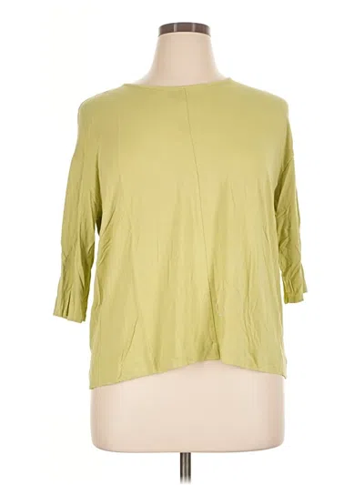 Pre-owned Jjill 3/4 Sleeve T-shirt In Green