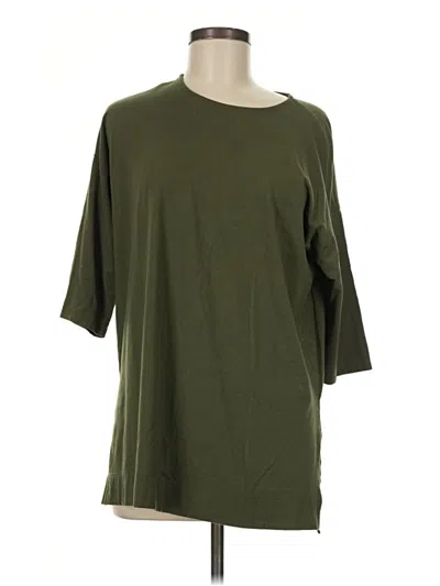 Pre-owned Jjill 3/4 Sleeve T-shirt In Green