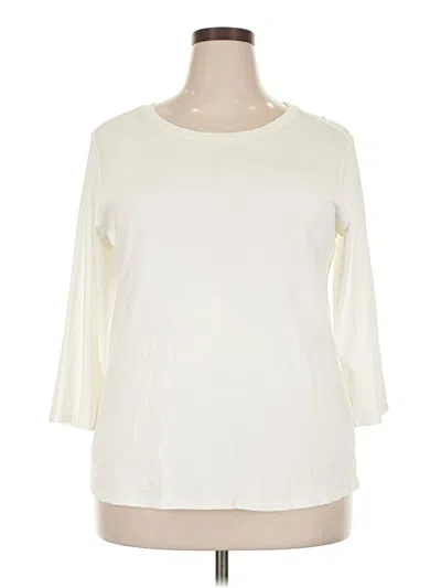 Pre-owned Jjill 3/4 Sleeve T-shirt In Ivory
