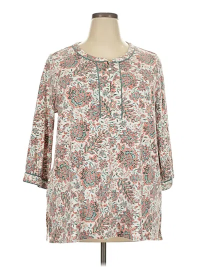Pre-owned Jjill 3/4 Sleeve T-shirt In Ivory
