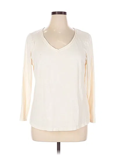 Pre-owned Jjill 3/4 Sleeve T-shirt In Ivory