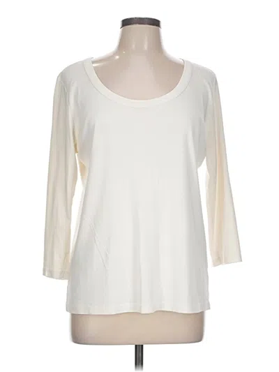 Pre-owned Jjill 3/4 Sleeve T-shirt In Ivory