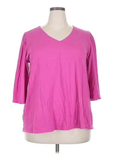 Pre-owned Jjill 3/4 Sleeve T-shirt In Pink