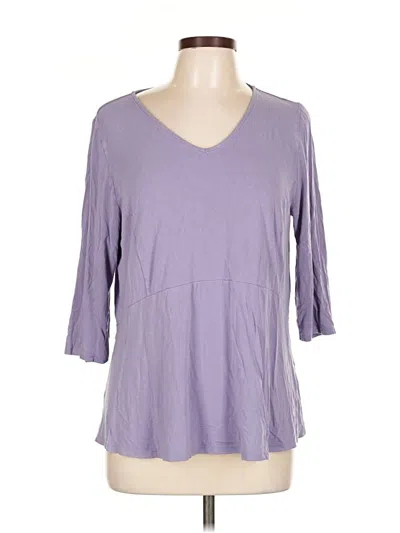 Pre-owned Jjill 3/4 Sleeve T-shirt In Purple