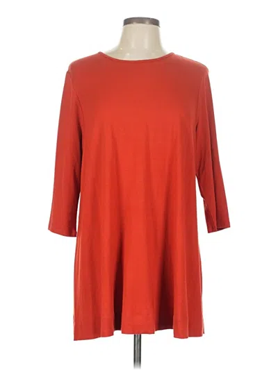 Pre-owned Jjill 3/4 Sleeve T-shirt In Red