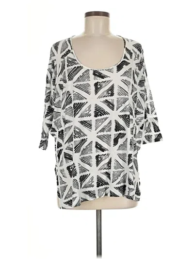 Pre-owned Jjill 3/4 Sleeve T-shirt In Silver