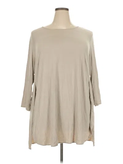 Pre-owned Jjill 3/4 Sleeve T-shirt In Tan